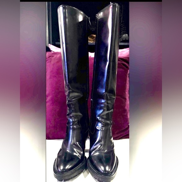 AllSaints Harlem Knee High Leather Boots - Picture 5 of 7